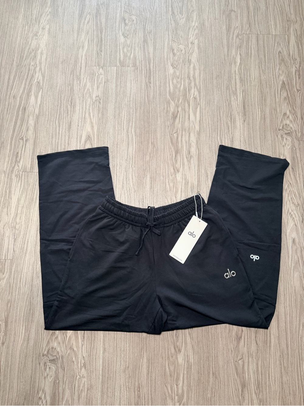 ALO Yoga Kids Black Joggers with Drawstring Waist